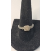 Image 1 : Women's 10K White Gold Quad-Center Diamond Halo Engagement Ring - Size 7 - Weight: 2.6g