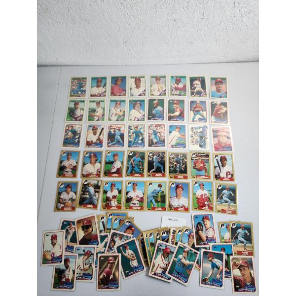 Near Mint 1980's Philadelphia Phillies Topps Tiffany Baseball Trading Cards - All in Card Sleeves