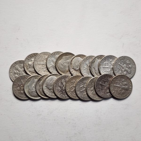 $2.00 Face Value in Assorted United States 90% Silver Dimes