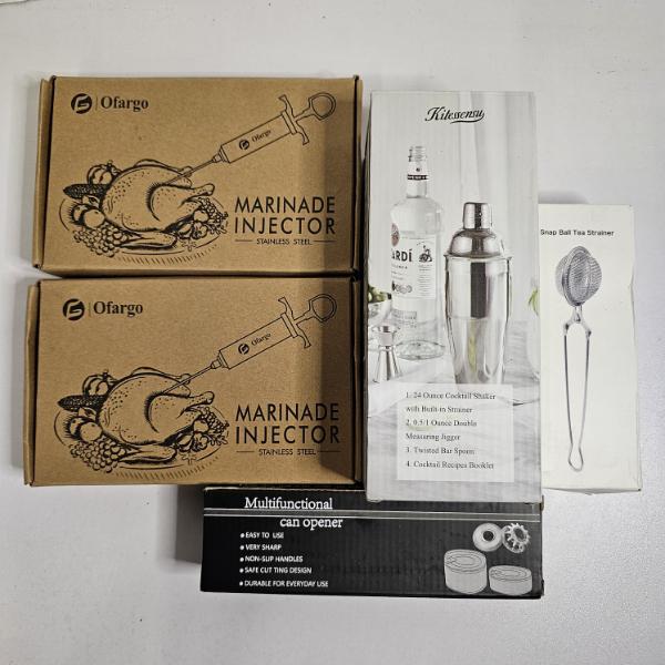 Assortment of Kitchen and Drinking Utensils ft. Shaker, Tea Strainer, and MORE!!!