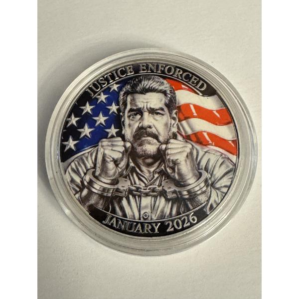 Limited Edition US Military MADURO CAPTURE "JUSTICE ENFORCED" Challenge Coin - Mint Condition