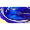Image 7 : Vintage Fenton Cobalt Blue Hand Painted Artist Signed Glass Shoe