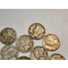 Image 5 : x11 Assorted Years 90% Silver Mercury Dimes FV: $1.10