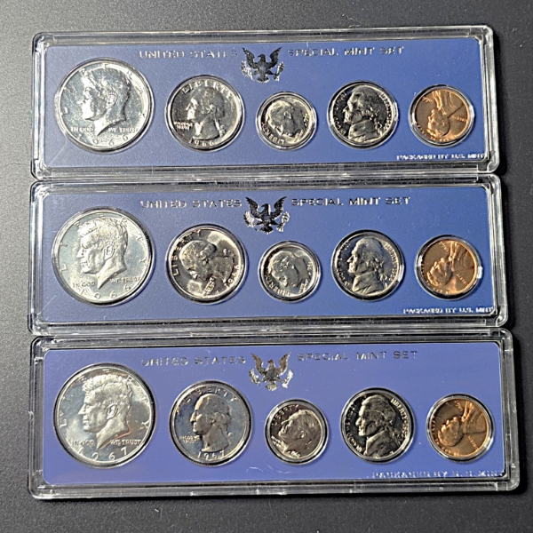 (3) 40% Silver Proof Sets - 1966, 1966, 1967