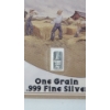 Image 2 : 1 Grain .999 Fine Silver Bar In American Grain Co Advertisement Card