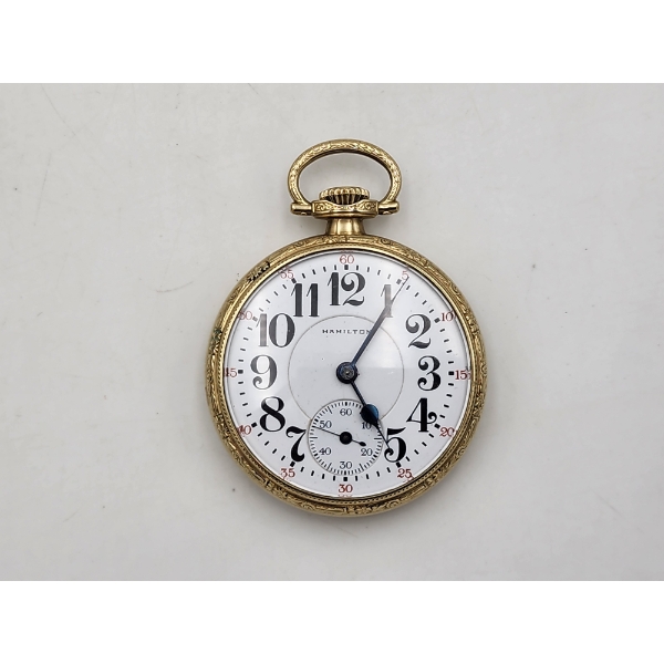 Stunning 88g Hamilton Gold Filled Railroad Pocket Watch - Working 922L Size 16