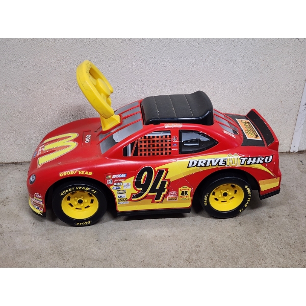 McDonald's #94 Ride On Kids Racing Car With Storage Compartment