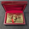 Image 2 : .9999 Gold Foil - Full Deck of Playing Cards In Pack & W Mahogany Case - US $100 Note Themed