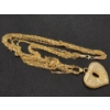 Image 5 : 14K Gold Multi-Chain Necklace with 14K Heart Pendant 17" Total Weight: 10.4g