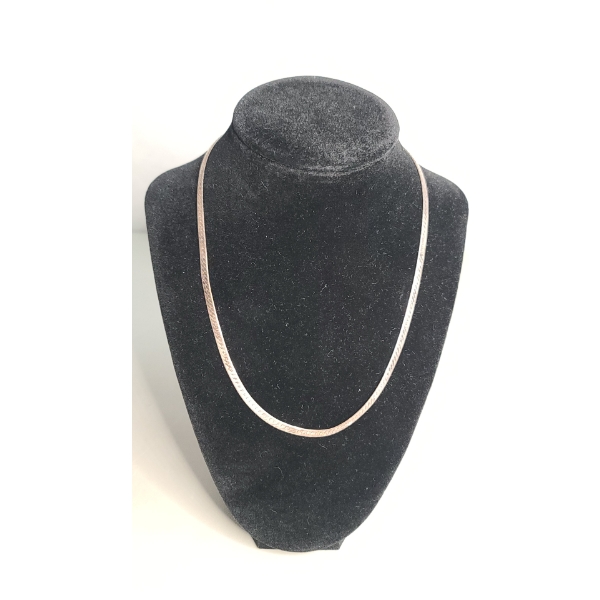 18" Herringbone Sterling Silver Necklace - Weight: 11.2g