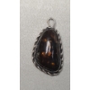 Image 7 : Sterling Silver Ring With Amber & Sterling Silver Pendant With Fire Agate - Total Weight: 13.5g