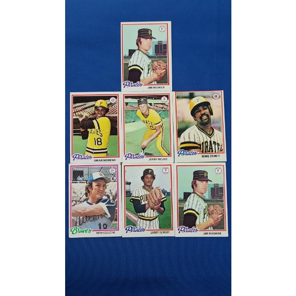 (7) Assorted 1978 Topps Pirates/Braves Baseball Cards