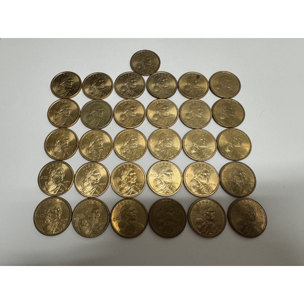 United States Sacagawea Dollar Coins- Assorted Lot- Face Value $31.00- Wonderful Condition!