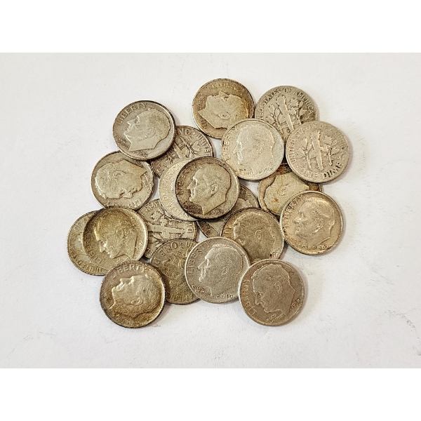 $2.00 Face Value of Assorted Years U.S. 90% Silver Roosevelt Dimes