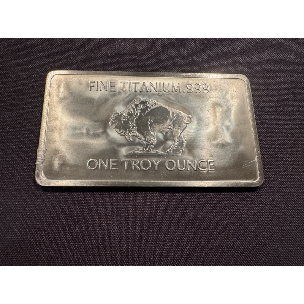 American Buffalo One Ounce .999 Fine Troy Ounce Titanium Bar - Mint Condition