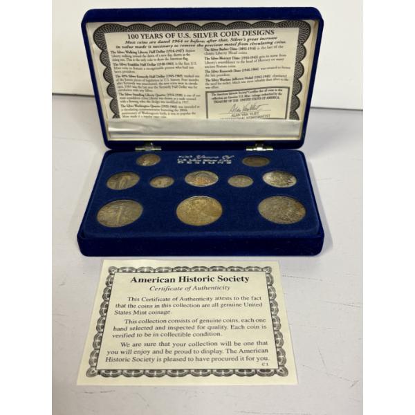 100 Years of U.S. Mint Silver Coin Designs - FV $2.55 - Includes Walking Liberty Half Dollar