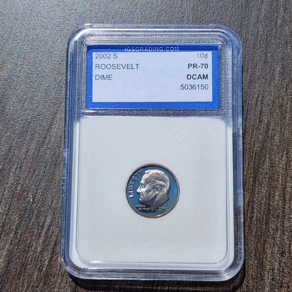 2002-S Roosevelt Dime IGS PR 70 DCAM