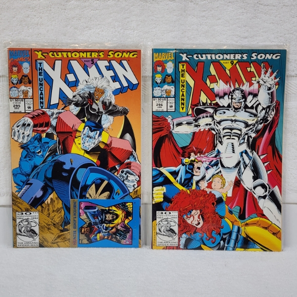 Two Vintage Marvel X-Men Comic Books ~ Sealed in Plastic With A Trading Card Included! 