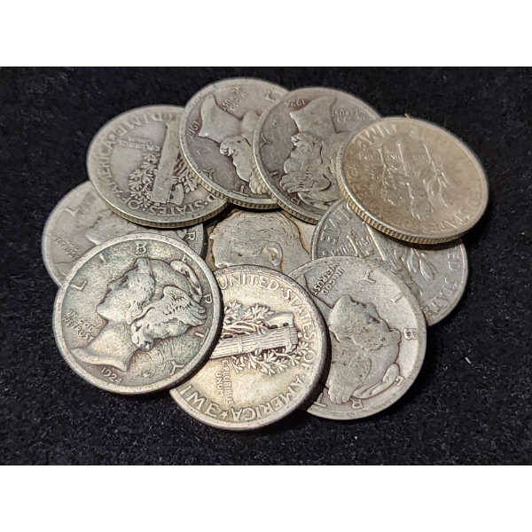 $1.00 Face Value in Assorted 90% Silver United States Dimes - See Description!