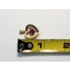 Image 4 : 10K Yellow Gold Heart Pendant with Ruby Colored Center Stone TW: 1.8g