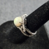 Image 3 : ABSOLUTELY GORGEOUS 14K WHITE GOLD RING FEATURING STUNNING OPAL & DIAMONDS ~ Weighs 5.2 Grams