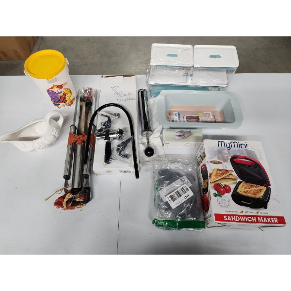 Assorted Kitchen/Home Items: Storage Containers, Keg Pump, Vintage McDonald's Pitcher, & More! 