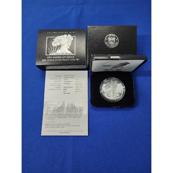 2024-W Silver American Eagle $1 Proof - 1 Troy Ounce 99.9% Silver w/ Original Box & COA