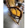 Image 6 : Rustic hickory rocking chair featuring a slatted oak seat and backrest - 46 inches tall