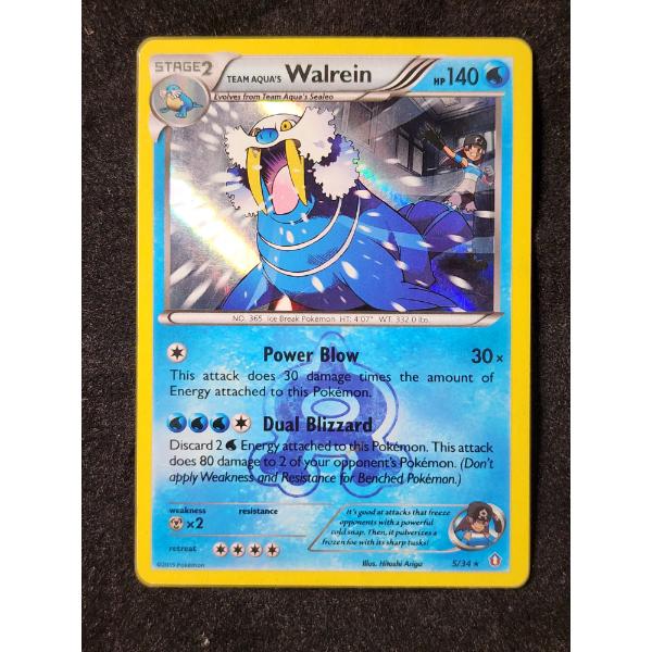 Team Aqua's Walrein 5/34 Holo Rare Pokemon Trading Card