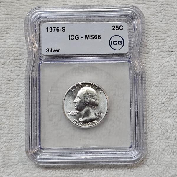 1976-S Silver ICG MS68 Washington Bicentennial Quarter
