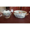 Image 1 : Pait Of Satsuma Porcelain Items As Shown - In Perfect Condition - 19" Handled Planter & 9" Vase