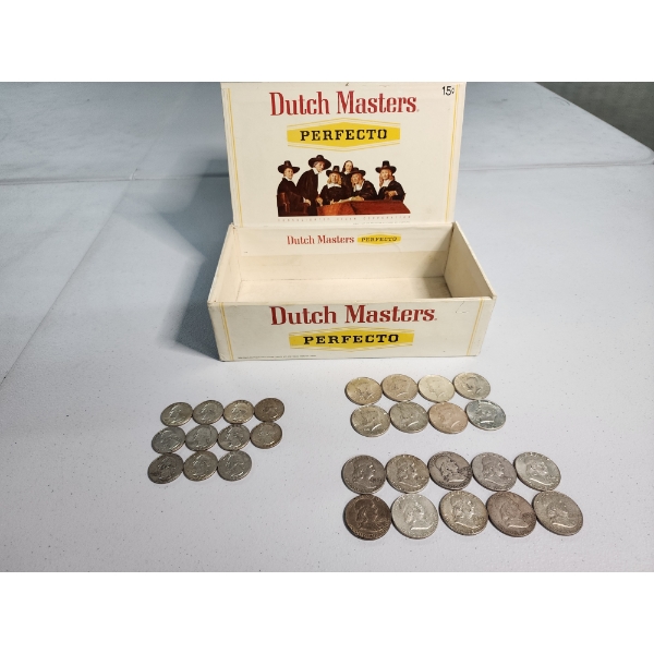 Lot of Silver Coins & Dutch Masters Cigar Box - See Description! 