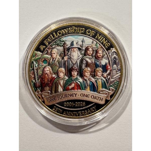 Limited Edition Lord Of The Rings 25th Anniversary Challenge Coin In Holder - Mint Condition