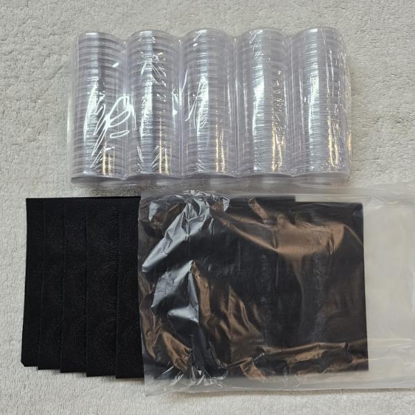 100 Piece 40.6mm Clear Acrylic Coin Capsules Holder Set With 100 Foam Gaskets