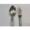 Image 4 : Antique Silver Filigree Fork and Spoon Set - Marked "800" - 80% Silver TW: 53.2g