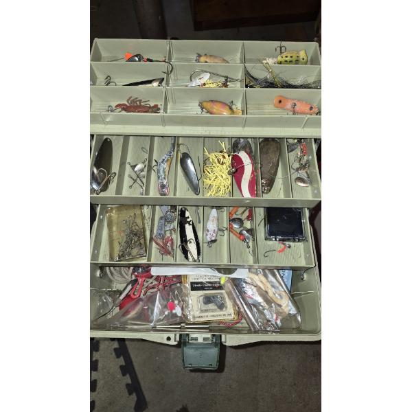 PICKUP IN CANTON -  Fishing Tackle Box With Included Contents - Numerous Lures Tackle & More