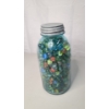 Image 2 : Vintage 64 Oz Ball Mason Jar Full Of Marbles With Some Uranium