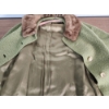 Image 5 : Vintage Green Wool Women's Coat with Mink Fur Collar 