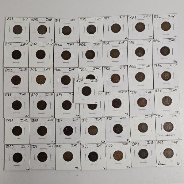 HUGE!!! Collection of 43 United States Indian Head Pennies FV: $.43