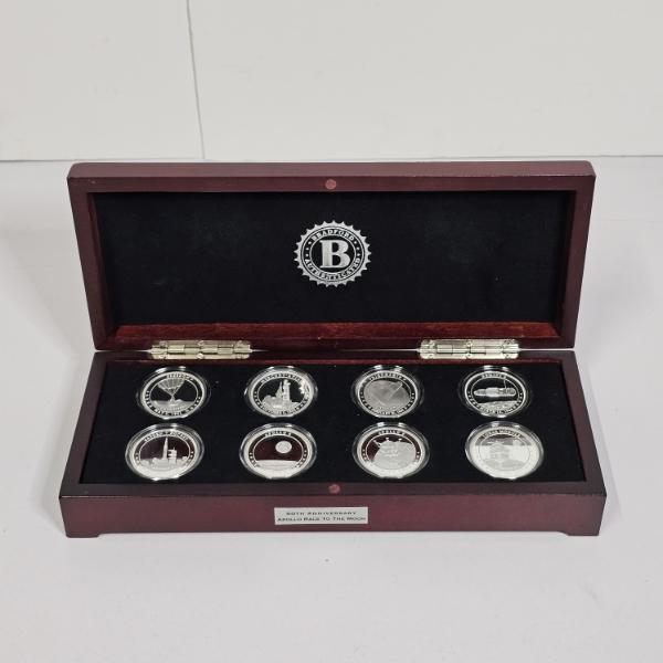 Bradford Authenticated 50th Anniversary Apollo Race to the Moon Silver-Plated Coin Collection