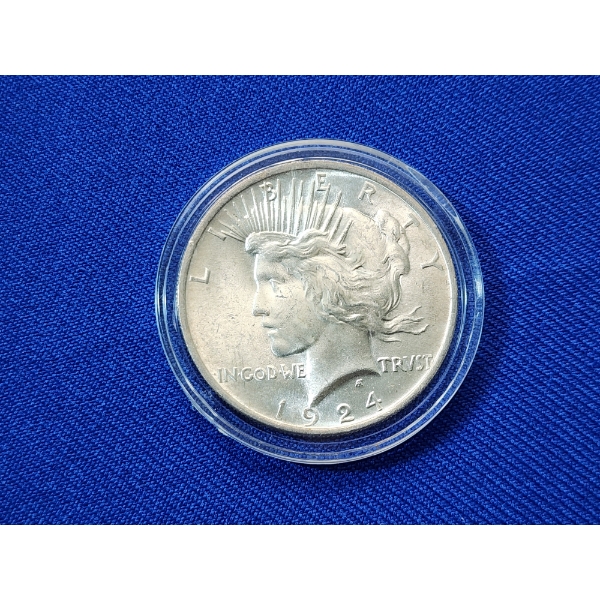 1924 Silver Peace Dollar in Coin Capsule