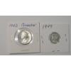 Image 1 : 1943 Washington 90% Silver Quarter & 1944 90% Silver Mercury Dime - Face Value: $0.35