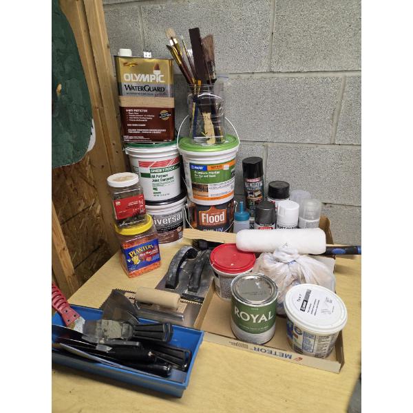 Louisville Home Pickup - Large Lot Of Spackling Materials & Tools - Stainless Steel Spackling Knives