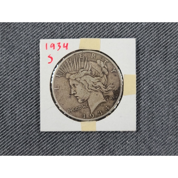 1934-S Peace Silver Dollar in Great Condition!