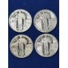 Image 1 : x4 Assorted Years United States Standing Liberty 90% Silver Quarters FV: $1.00
