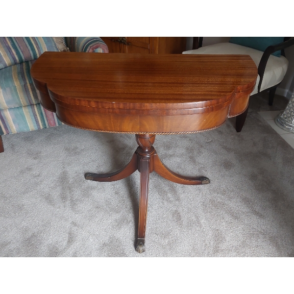Vintage Round 3 Leg Pedestal WoodenTable w / Fold Over Top As Shown -  A Very Fine Example