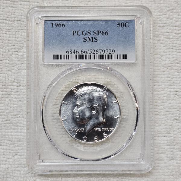 1966 Kennedy Half Dollar from a Special Mint Set (SMS), Professionally Graded by PCGS as SP66
