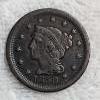 Image 1 : United States 1850 Braided Hair Large Cent One Cent Coin