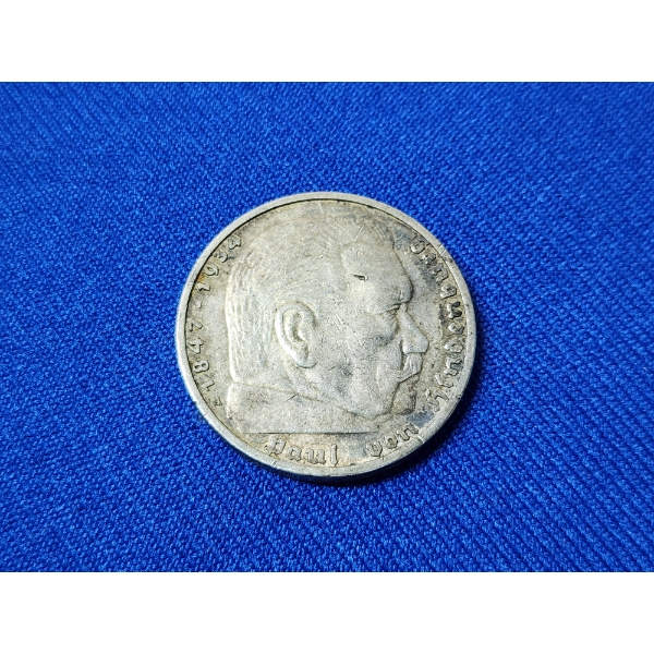 1936 Germany - Third Reich 5 Reichsmark Silver Coin ASW: 0.4016oz