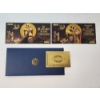 Image 1 : x2 Tim Burton's The Nightmare Before Christmas $100 24K Gold Foil Banknotes w/ CoA